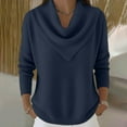 thumbnail image 3 of Yigetop Chandail à Col Roulé pour Femmes, Chandail à Col Roulé Surdimensionné pour Femmes, Mode Automne Hiver, Chandail à Manches Longues Tendance, Chandails d'Hiver pour Femmes, Marine P, 3 of 5