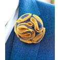 thumbnail image 2 of Vittorio Vico Men's Formal Two-Tone Seersucker Rose Flower Lapel Pin: Flower Pin Suit Accessories Pins for Suit or Tuxedo, 2 of 7