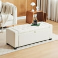 thumbnail image 6 of Storage Ottoman ,  for Bedroom End of Bed, Ottoman with Storage for Living Room and Entryway (White), 6 of 6