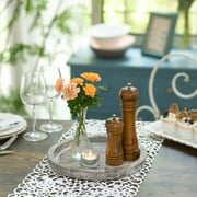 Hanobe Rustic Candle Plate Holder Tray: Round Wooden Decorative Tray, Farmhouse Wood Pillar Candle Holder Trays Kitchen Counter Dining Table Centerpiece
