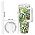 thumbnail image 4 of Sikiie Green Tropical Insulated Stainless Water Bottle Lid Travel Mug Cup Insulated Tumblers Cup 40oz Ice Bully With Handle, 4 of 8