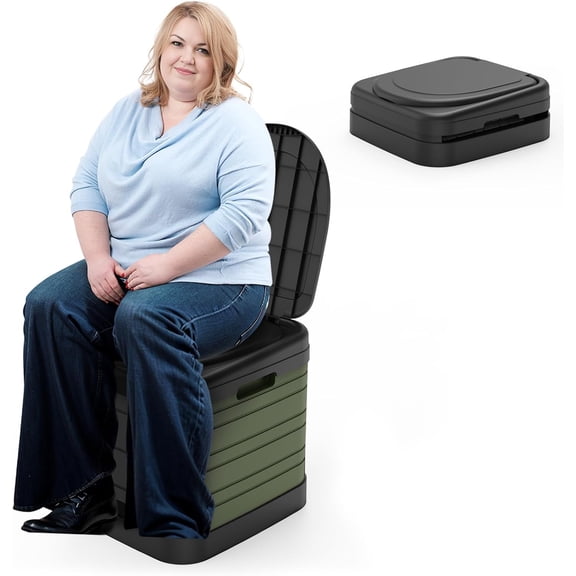 Portable Toilet for Adults, Upgraded Camping Toilet Collapsible Porta Potty for Camping Outdoor Activities and Travel