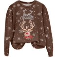 thumbnail image 3 of Chandail Sans Capuche Décontracté à Manches Longues et Col Rond pour Femmes, Imprimé de Noël Automne Hiver, 3 of 5