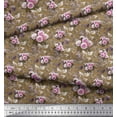 thumbnail image 3 of Soimoi Cotton Voile Fabric Leaves & Peony Floral Printed Fabric 1 Yard 56 Inch Wide, 3 of 3