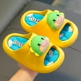 thumbnail image 5 of LIIPEE Girls Boys Slippers Summer Fashion Cartoon Open Toe Non- Soft Sole Flip Flops On Water Shoes Child Versatile Shower Slipper,Yellow,8.5-9 Years, 5 of 5