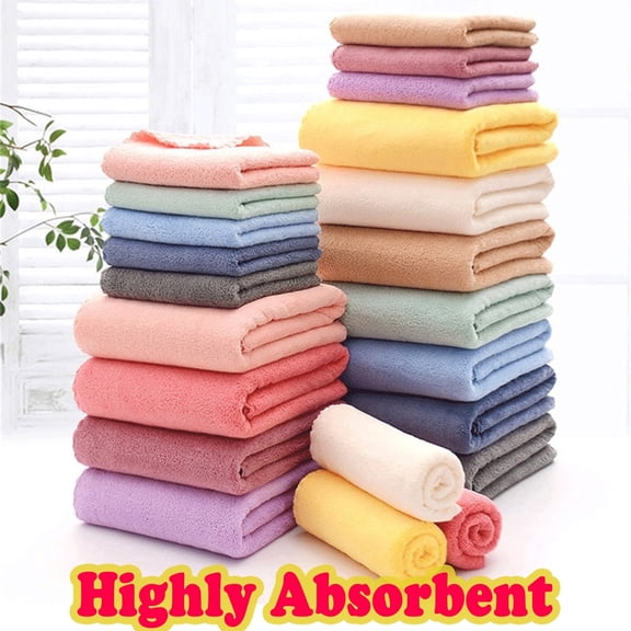Soft Polyester Bath Towel 13.5x29.5 Inches Highly Absorbent Quick-Dry Lightweight Shower Towel for Bathroom Gym Travel Spa Hotel Home Use