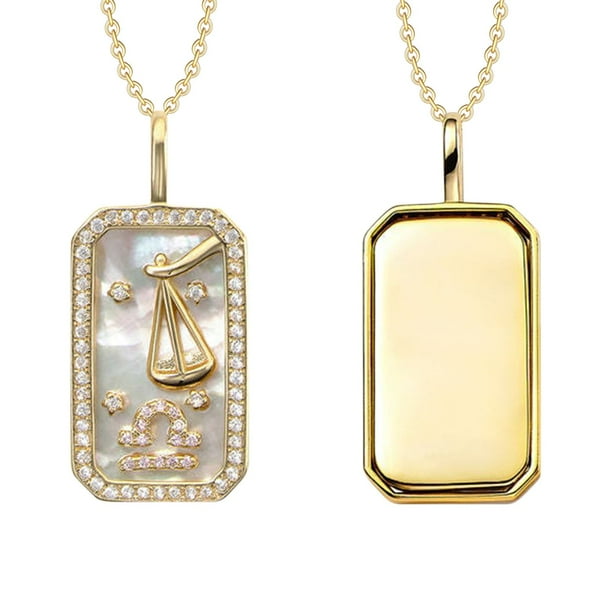 Collar de 12 constelaciones con diamantes y piedras de colores • Colgante del zodiaco para mujer • Joyería astral bañada en oro • Caja de regalo