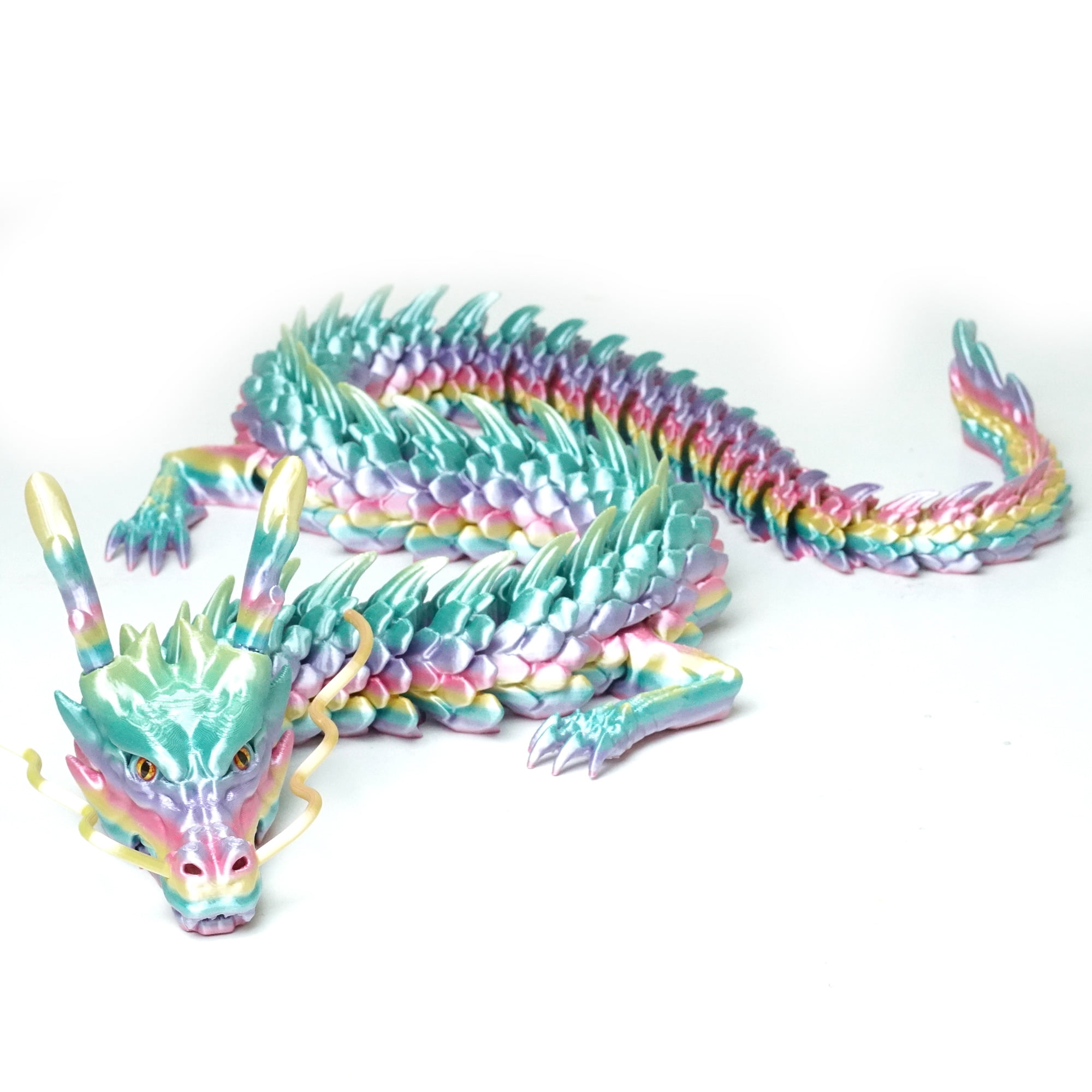 33.5inch 3D Printed dragon,Flexible Joint Animal lacertid Figurines, Home Office Decor,Fidget Toy for Adults Teens Boy Festival Gifts,Easter Basket Stuffers,Executive Desk Toy