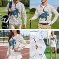 thumbnail image 2 of FOR U DESIGNS White Wooden Turtle Splash Print Couple Outfits Matching His and Her Golf Shirts Long Sleeve 1/4 Zip Quick Dry Polo Shirts for Men Women, 2 of 7