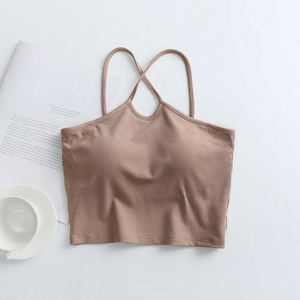Pijama de manga corta para mujer, de verano, color liso, con tirantes y acolchado en el pecho, ropa interior sin mangas y pijama. Blusa de poliéster para mujer.
