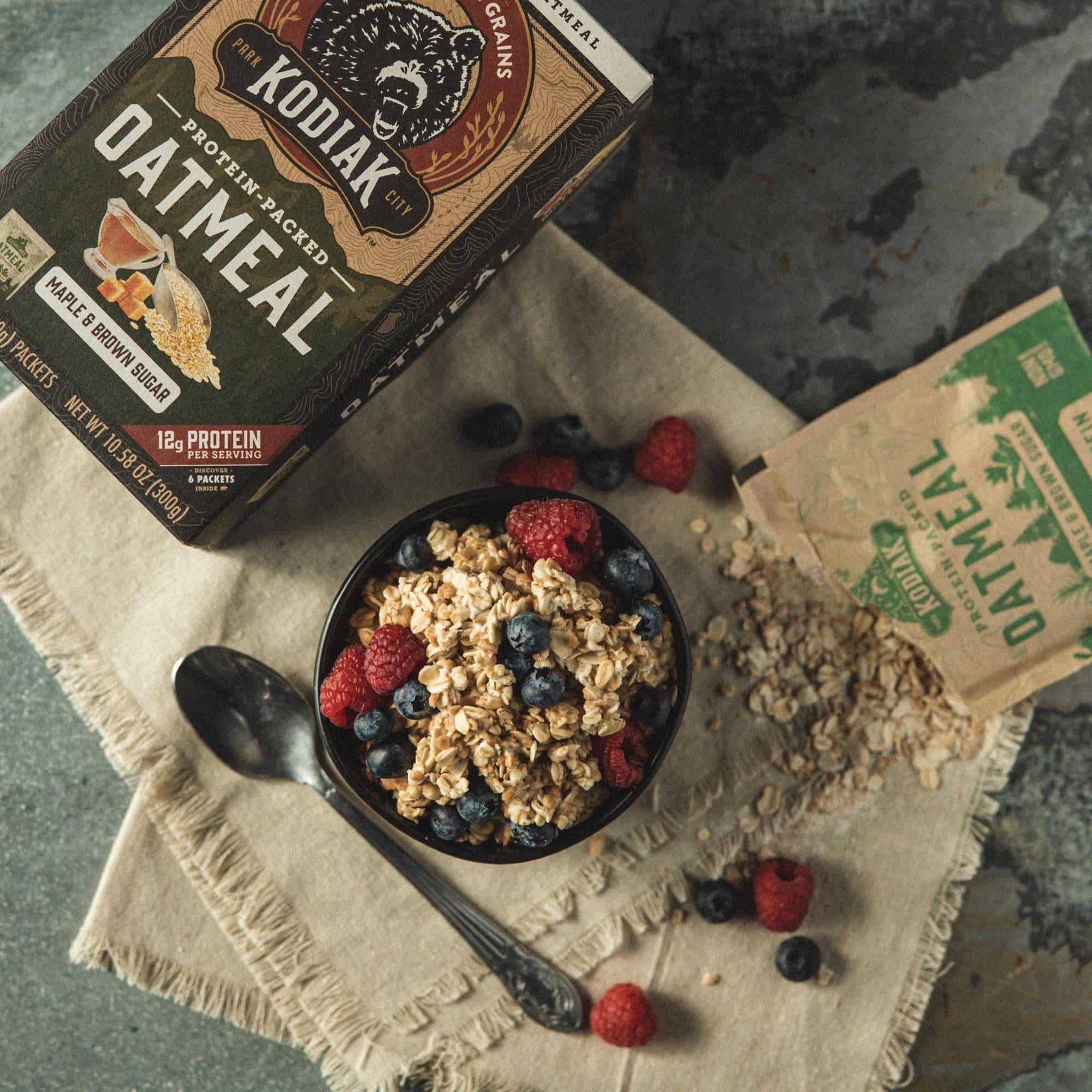 (3 pack) Kodiak Protein-Packed Maple Brown Sugar Instant Oatmeal Packets, 1.76 oz (6 Count)