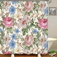 thumbnail image 3 of 4PCS/Set Teal Rose Shower Curtain, Black White Leopard Print Cheetah African Wild Animal Skin Pattern Sexy Romantic Modern Bathroom Decor, Non-slip Bath Rugs Toilet Mats, Blue Butterfly, 3 of 7