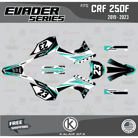 Kalair GFX Graphics Kit for Honda CRF250F (2019-2024) Evader Series