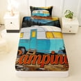 thumbnail image 3 of Erosebridal Kids Camping Themed Twin Sheet Sets,Rustic Country Adventure Bedding For Boys 3pcs, 3 of 6