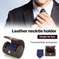 thumbnail image 3 of Hiram Travel Tie Case, Leather Neckties Storage Box, Coffee, 3 of 8