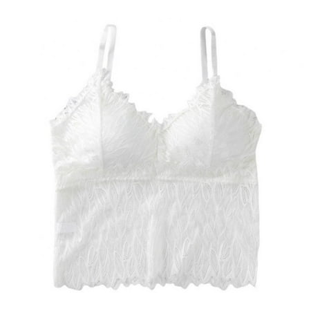 

Women Lace Tube Top Solid Color Flower Camisoles Crop Top Bralette
