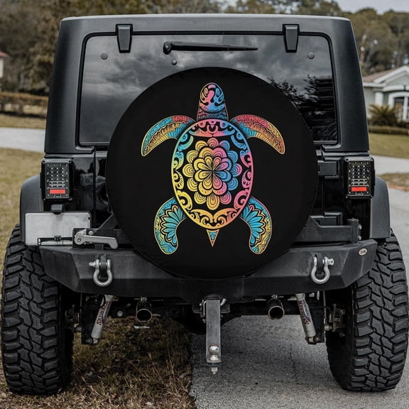 Lotusprinthandmade Sea Turtle Spare Tire Cover Without Backup Camera Hole 6 Sizes (27 in.)