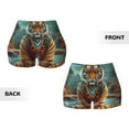 thumbnail image 3 of Sikiie Pond Meditating Tiger Print Workout Shorts Women Scrunch Butt Gym Shorts Seamless High Waist Tummy Control Yoga Biker Athletic Shorts, 3 of 5