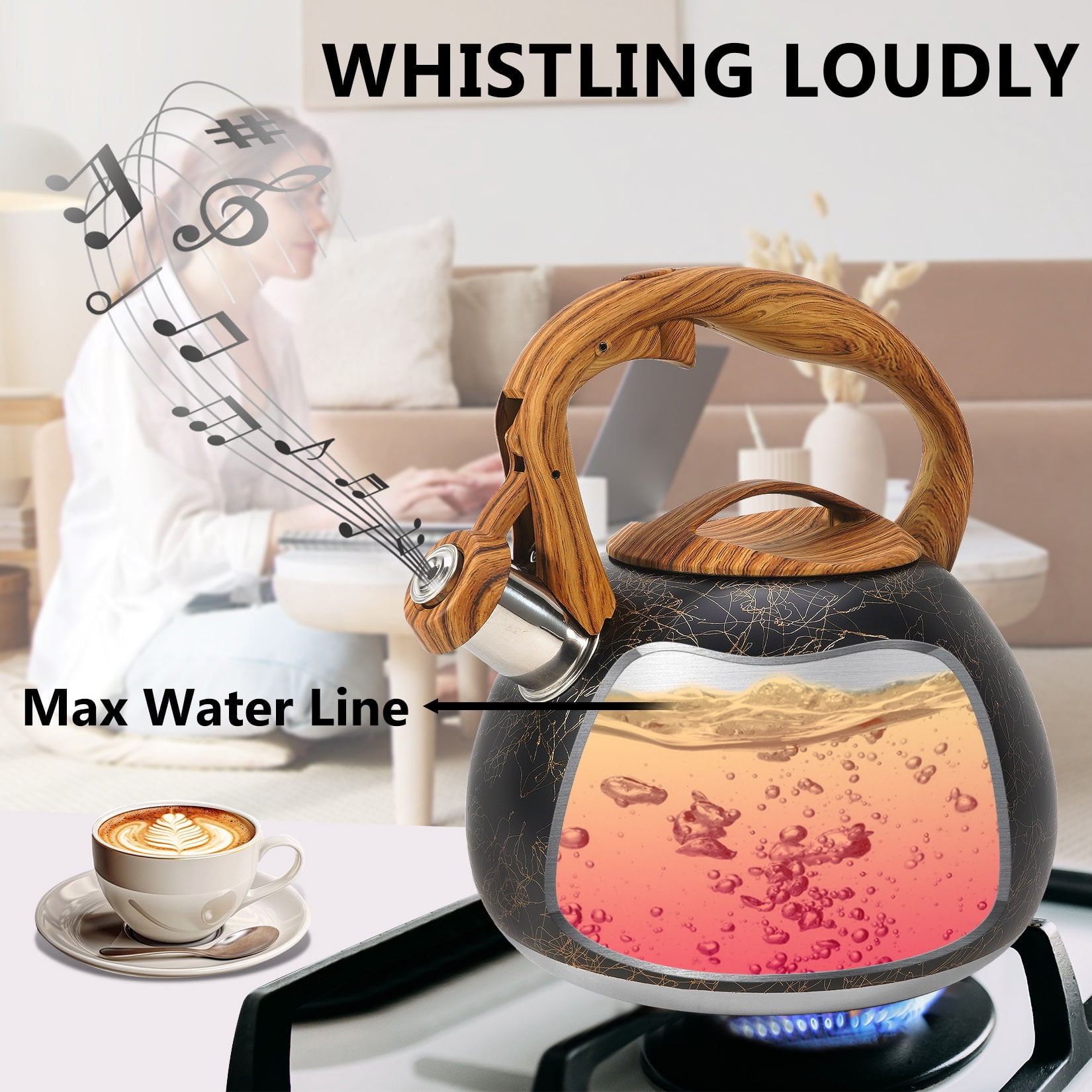 Stainless Steel Kettle Best Gas Stove Tea Kettle Whistling Tea