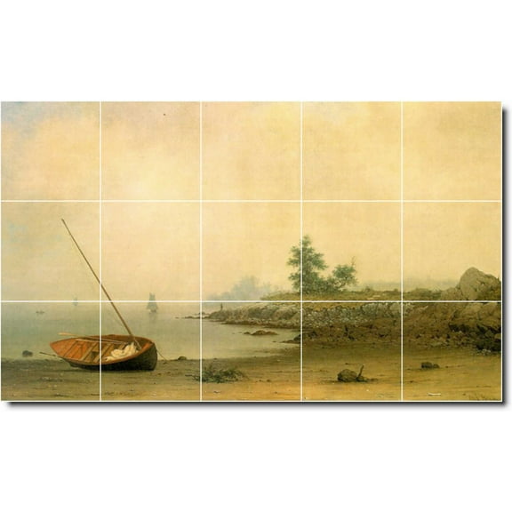 Ceramic Tile Mural-Martin Heade Waterfront Painting 312. 21.25" w x 12.75" h using (15) 4.25 x 4.25 ceramic tiles