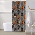 thumbnail image 2 of Ensemble de Rideau de Douche avec 12 Crochets, Rideaux de Bain en Tissu Polyester Imperméable, Vintage Halloween Chat Noir Citrouille Toile d'Araignée Décoration de Salle de Bain Lavable Durable, 72 Pouces Lx72 L, 2 of 4