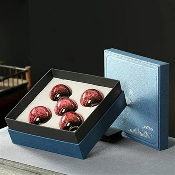 110Ml Ceramic Tea Cup Set Round Tea Cup Mouth China Kung Fu Tea Set Creative Gift 5 Tea Cup Set Household Teacup Drinking Set