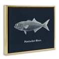 thumbnail image 3 of Stupell Industries Nantucket Blues Fish Animals Painting Gold Floater Framed Canvas Art Print Wall Art, 25 x 31, 3 of 9