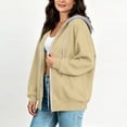 thumbnail image 7 of Hurxie Women's Zip Up Y2K Hoodies Casual Long Sleeve Sweatshirts Fall Winter Track Jackets with Pockets Khaki,S, 7 of 7