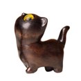 thumbnail image 2 of Figura Gato Con Cabeza Inclinada en Miniatura Hecho A Mano (sándalo), 2 of 4