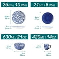 thumbnail image 2 of MALACASA 16 Piece Dinnerware Set for 4, Hand Painted Blue and White Porcelain Dish Set, Plates and Bowls Sets Safe for Dishwasher, Dish with Cups, 2 of 12