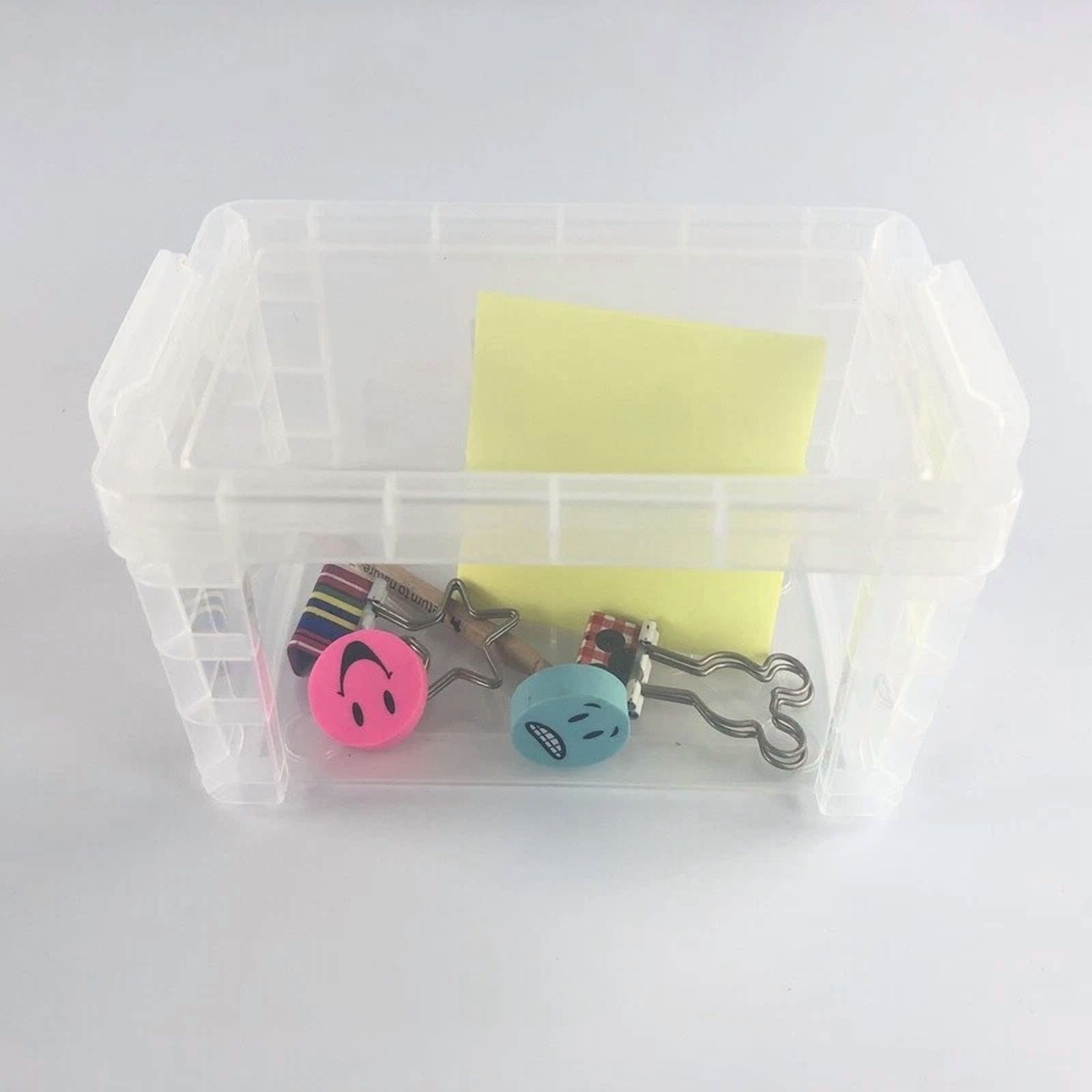 Plastic Index Card Box Organizer 2 Pack Transparent Hard Case Desktop Storage Us