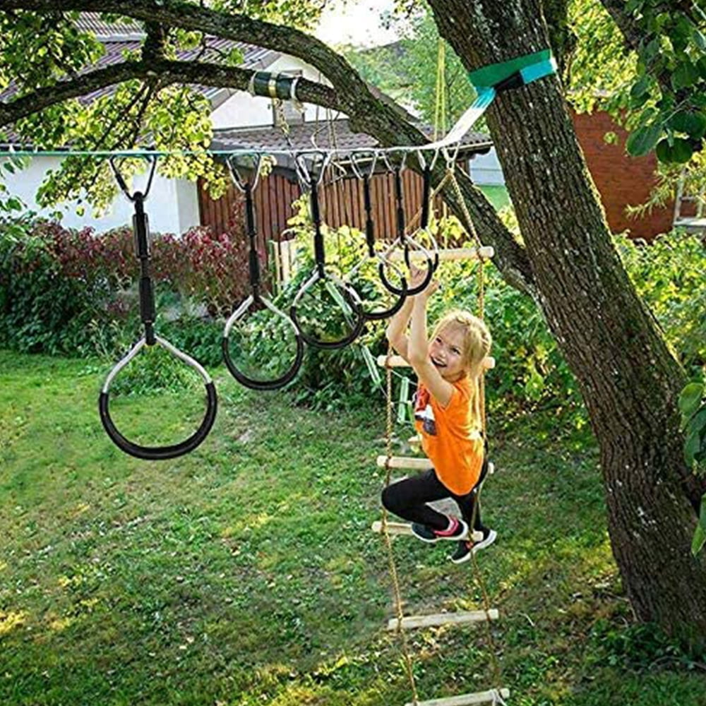 Colorful Swing Gymnastic Rings Pack Outdoor Backyard Play Sets