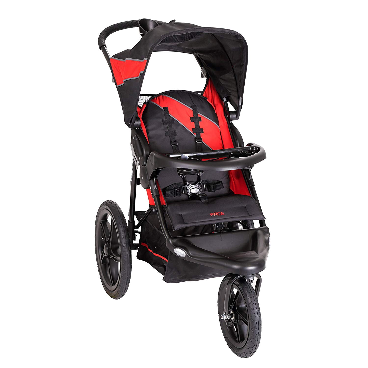 baby trend jogging stroller red and black