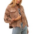 thumbnail image 1 of ZAXARRA Girls Long Sleeve Loose Jacket, Solid Color Single-breasted Coat, 1 of 9
