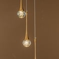 thumbnail image 4 of 3-Light Modern Teardrop Seeded Glass Cluster Integrated LED Round Ceiling Pendant Light In Antique Gold, 4 of 6