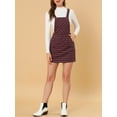 thumbnail image 5 of MODA NOVA Junior's Plaid Adjustable Strap Overalls Suspender Dress, 5 of 6