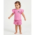 thumbnail image 4 of Disney Minnie Mouse Outfit for Girls, 2 Piece Ruffle T-Shirt and Shorts Set, Toddler & Little Kids Clothes (Pink, 4T), 4 of 5
