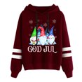 thumbnail image 4 of Chandail en Molleton d'Hiver pour Femmes, Blouse Ample Mi-Longue, Chandail à Capuchon de Noël, Pull Imprimé Xmas, Col Rond Chaud, 4 of 6