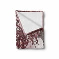 thumbnail image 2 of Poppy Flower Soft Flannel Fleece Throw Blanket, Dream Garden with Poppies Full Moon Floral Tree Branches Fairy Tale Paradise, Cozy Plush for Indoor and Outdoor Use, 60" x 80", Mauve Red, by Ambesonne, 2 of 6