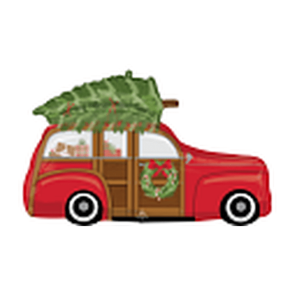 LRG SHP WOODY WAGON WITH TREE