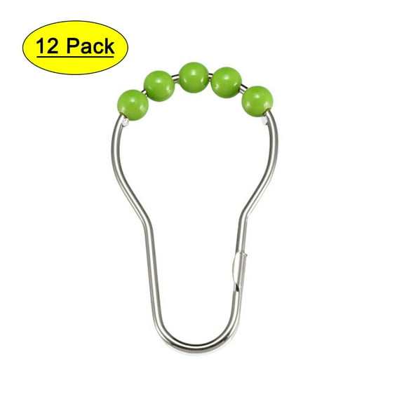 Uxcell Curtain Ring Hooks, for  Rods Curtains Liners Green Ball 12Pcs