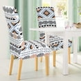 thumbnail image 3 of PiccoCasa 4Pcs Floral Dining Chair Cover Stretch Spandex Seat Protector, Black+White+Orange, 3 of 6
