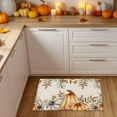 thumbnail image 3 of Fall Door Mat Indoor Entrance Orange Pumpkin Floor Mat Thanksgiving Welcome Matt Outdoor Rugs Non-Slip Absorbent White Pumpkin Orange Leaves Doormat for Bathroom Kitchen Front Door 24x16 Inch, 3 of 6