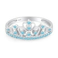 thumbnail image 2 of AFFY Simulated Multi Stone Jasmine Princess Style Engagement Crown Ring In 14k White Gold Over Silver-13, 2 of 6