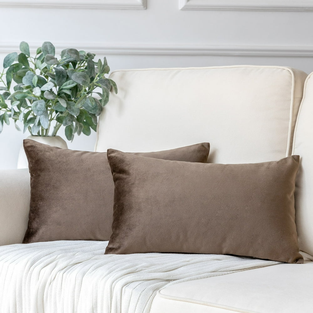 Phantoscope Soft Silky Velvet Series Square Decorative Throw Pillow