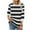 Black, variant on purcolt Womens 3/4 Length Sleeve Tops Striped Color Block T Shirts Casual Crewneck Loose Tunic Tops Basic Tees(Brown, M)