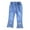 E127-Light Blue, variant on Pearl Embellished Bunny Design Flare Jeans for Girls, Stretch Denim Bootcut Pants, Elastic Waist Comfort Trousers for Spring Wear, Size 4-12 Years