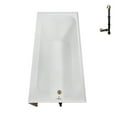 thumbnail image 6 of Streamline NAL-5260-PBR 60 in. x 30 in. Acrylic Right-Hand Drain Alcove Bathtub in Glossy White With External Drain in Polished Brass, 6 of 10