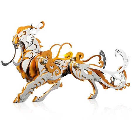 3D Metal Puzzles,3D Metal Puzzle for Adults,Mechanical Model Kit Orange Lu Wu,Steel 3D Puzzles Stainless Steel Ornaments for Adults Home Decor Art Craft Gifts Toys