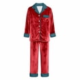 thumbnail image 6 of Matching Christmas Pajamas Plush Christmas Pjs Long Sleeve Button down Holiday Home Sleepwear Set Top and Pants 2 Piece Set Mom and Daughter Pajamas, 6 of 6
